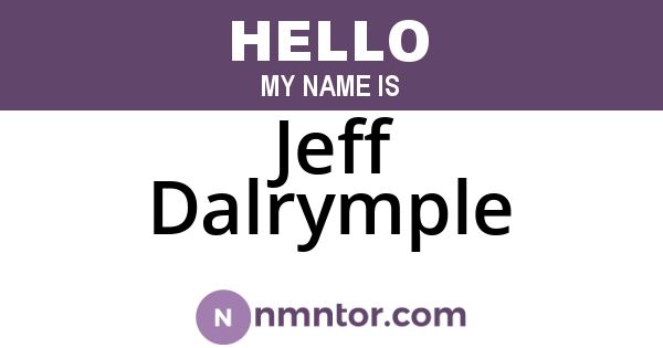 Jeff Dalrymple