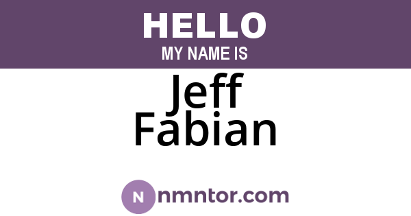Jeff Fabian