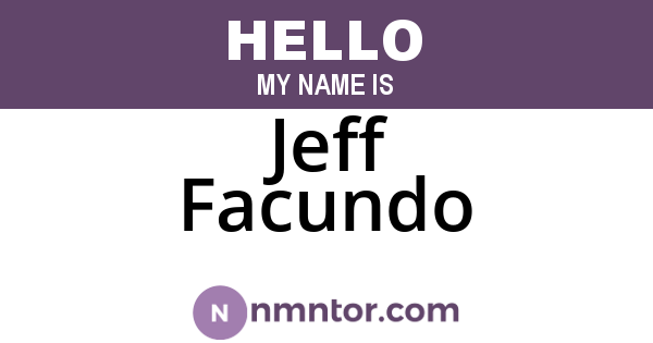 Jeff Facundo
