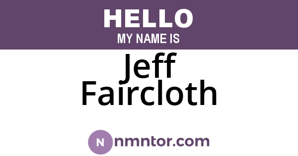 Jeff Faircloth