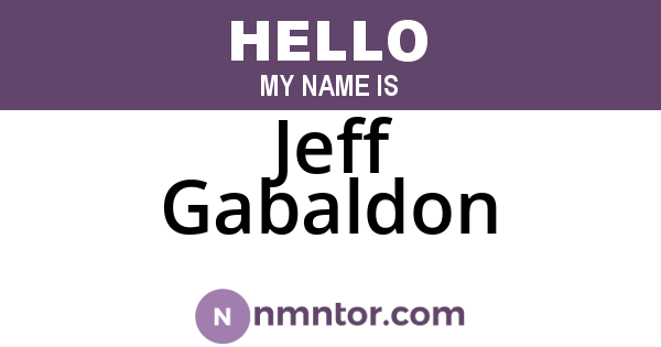 Jeff Gabaldon
