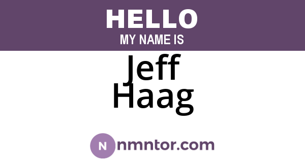 Jeff Haag
