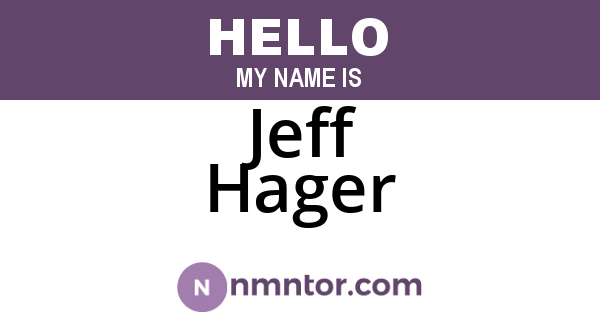 Jeff Hager