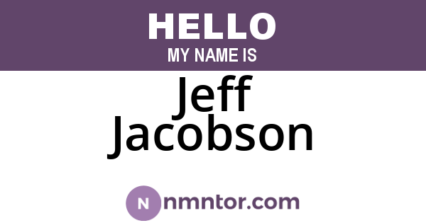 Jeff Jacobson