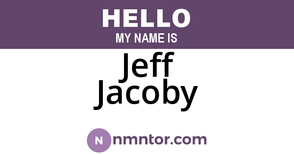 Jeff Jacoby