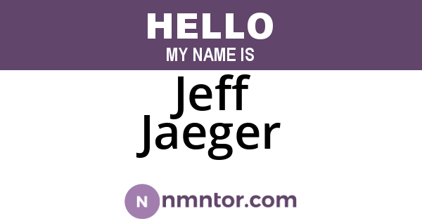 Jeff Jaeger
