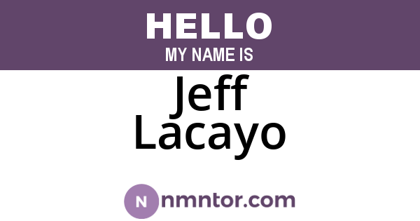 Jeff Lacayo