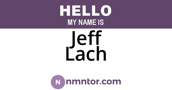 Jeff Lach