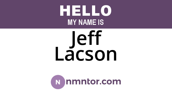 Jeff Lacson