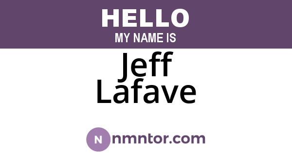 Jeff Lafave