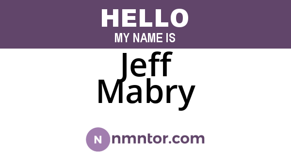Jeff Mabry