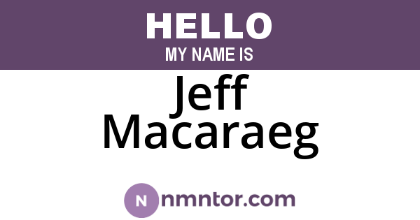 Jeff Macaraeg