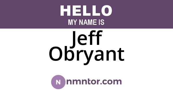 Jeff Obryant