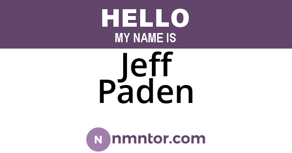 Jeff Paden