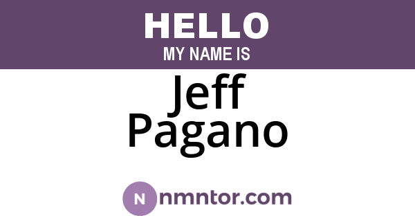 Jeff Pagano