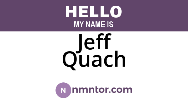 Jeff Quach