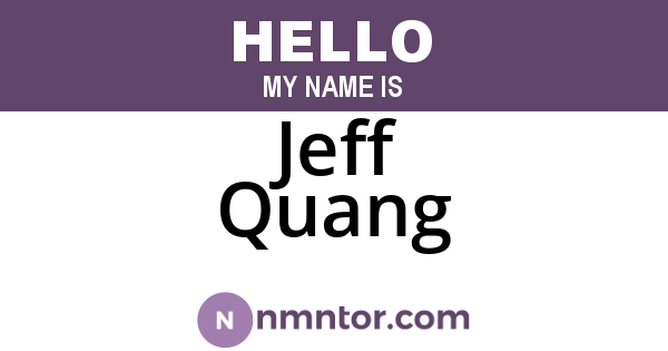 Jeff Quang
