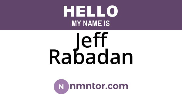 Jeff Rabadan