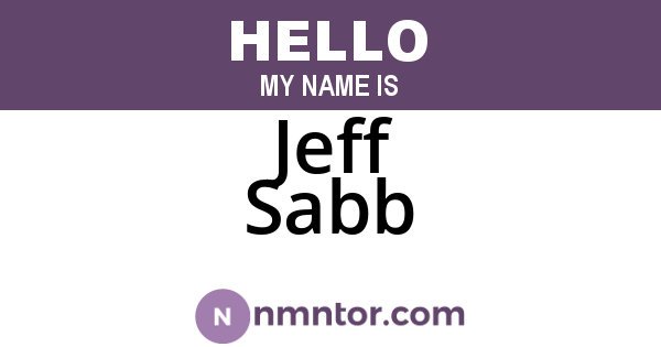 Jeff Sabb