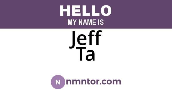 Jeff Ta