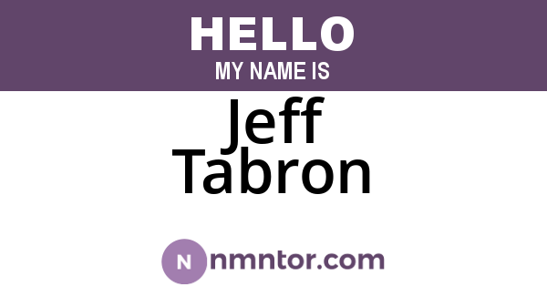 Jeff Tabron