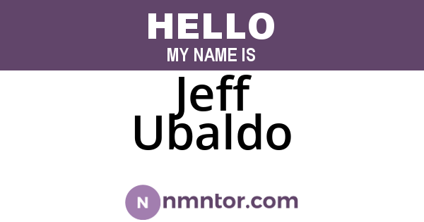 Jeff Ubaldo