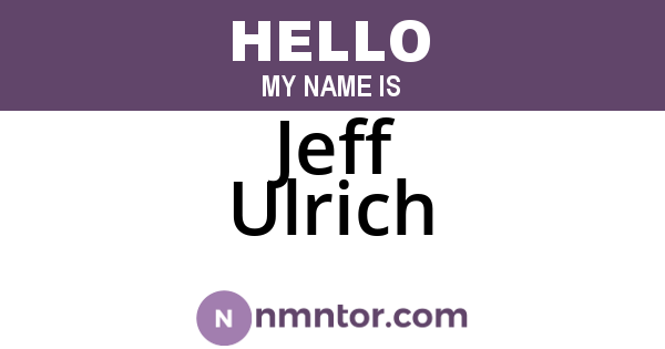 Jeff Ulrich