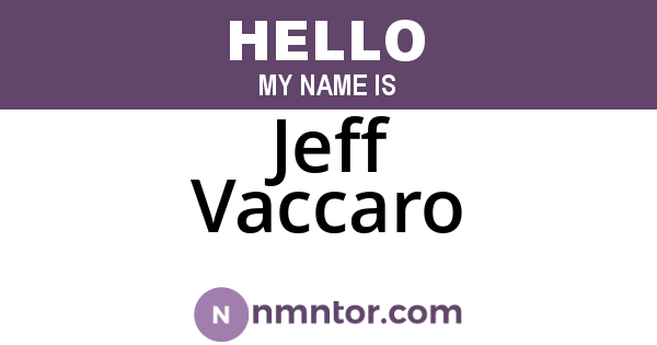 Jeff Vaccaro