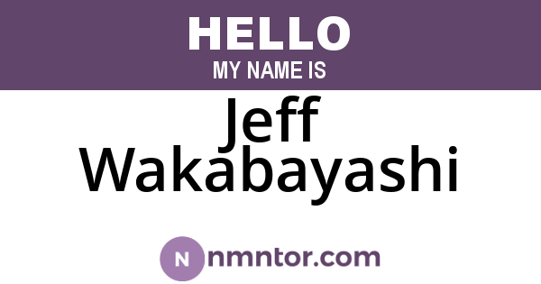 Jeff Wakabayashi
