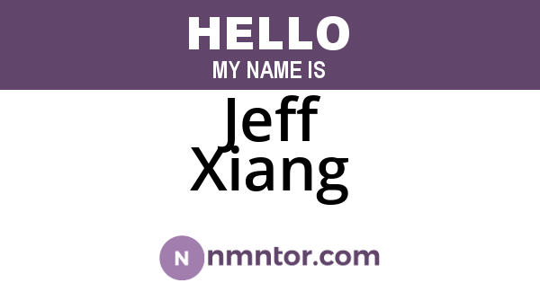 Jeff Xiang
