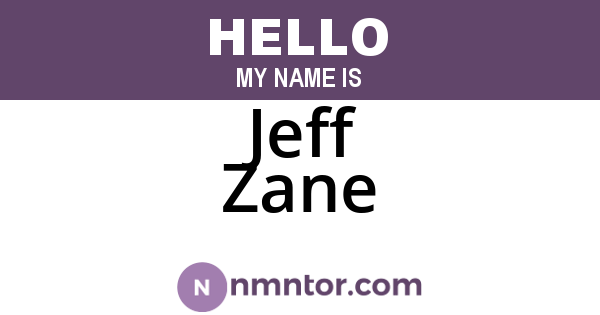 Jeff Zane