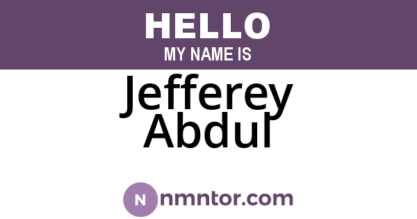 Jefferey Abdul