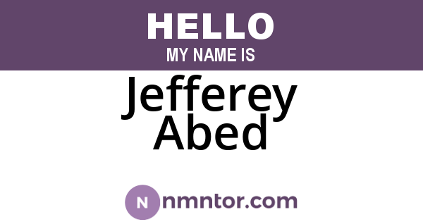 Jefferey Abed