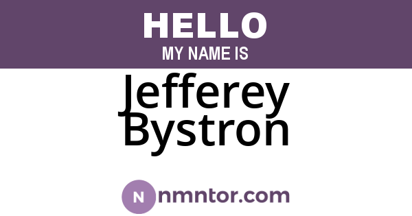 Jefferey Bystron