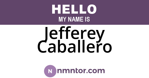 Jefferey Caballero