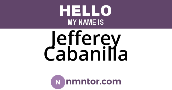 Jefferey Cabanilla