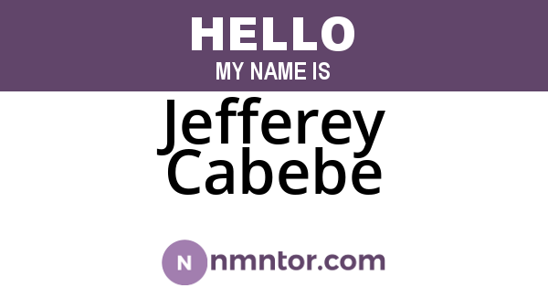 Jefferey Cabebe