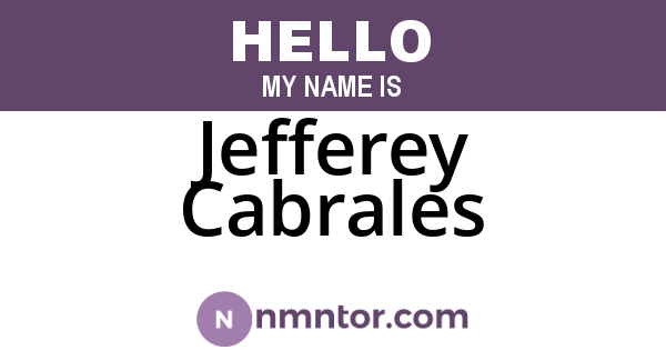 Jefferey Cabrales