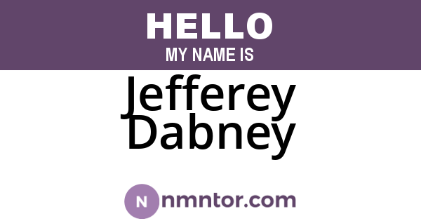Jefferey Dabney