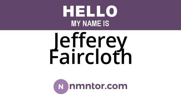 Jefferey Faircloth
