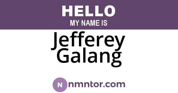 Jefferey Galang