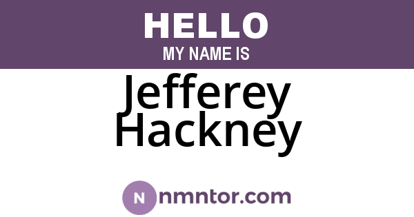 Jefferey Hackney