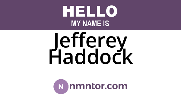 Jefferey Haddock