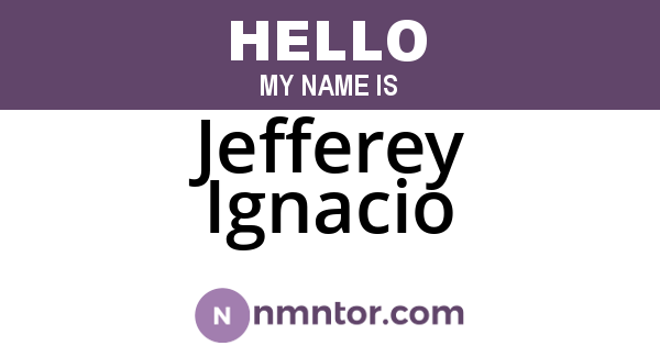 Jefferey Ignacio