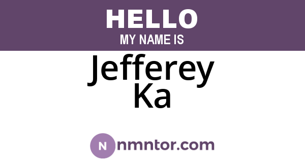 Jefferey Ka