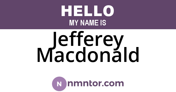 Jefferey Macdonald