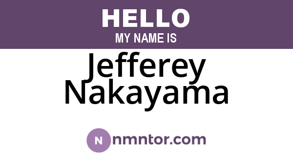 Jefferey Nakayama
