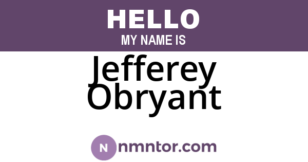 Jefferey Obryant