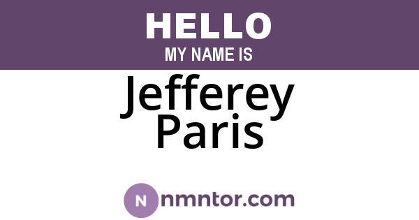 Jefferey Paris