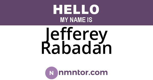 Jefferey Rabadan